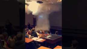 Boom! Awesome physics experiment performed in college lecture