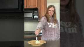 She cut into a microwaved hard boiled egg