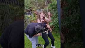 Girl gets stuck in children's swing and parents have to save her