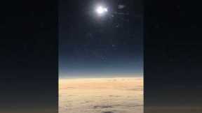 Total Solar Eclipse from an airplane at 36,000 feet