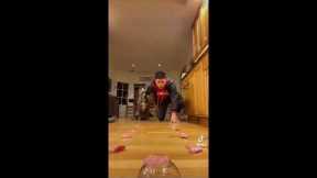 Pet owner takes on his pit bull at hilarious speed eating challenge ? #shorts