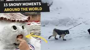 Cute And Funny Moments In The Snow
