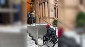 Magical Moving Staircase Reveals Accessibility Lift at Fitzroy Hotel in London