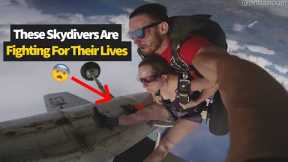 Skydivers Get Stuck on Plane's Landing Gear, Watch What They Do Next!