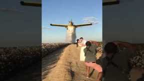 Photographer gets the perfect wedding shot with a plane!