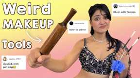 Trying Viral Makeup Hack Using Weird Household Items 🧹