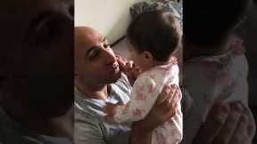Baby has hilarious reaction to seeing her dad without a beard