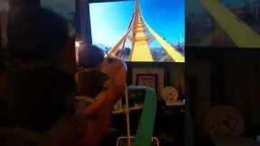 Dad simulates rollercoaster ride for baby daughter