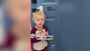 Dad decides to style his daughters hair before school