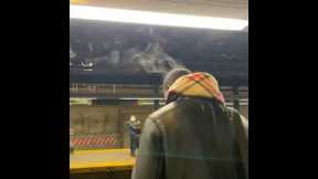 Man's head is literally steaming due to the cold winter weather