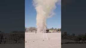 Footballers stunned as dust devil sweeps across pitch in Mexico