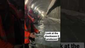 Workers set off explosions inside a tunnel! #shorts