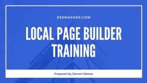 Local Page Training