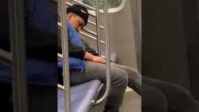 Rat crawls all over sleeping man on New York subway