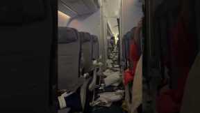Aftermath of scary turbulence from Austin to Frankfurt