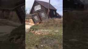 Coastal erosion sees house collapse into river