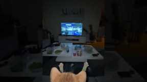 Bissi the two year old cat interrupts owner's video game
