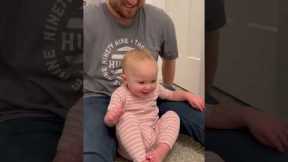 Cute Baby Laughs Hysterically At Ostrich Puppet