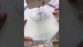 Making a portrait with sewing machine and thread!