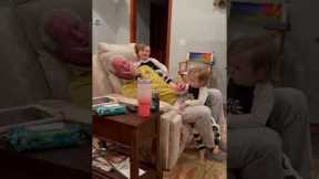 Grandpa RAMMED in the nuts by grandson