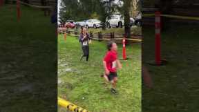 Kid's first-ever trail race ALMOST spoiled by slip up, he recovered well!