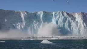 Shocking scenes show glacier crumbling into the sea in Norway's Arctic