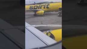 Spirit Airlines Employee Uses Speed Tape on Plane