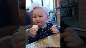 Baby has the BEST reaction to trying a lemon