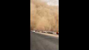 Giant and frightening wall of sand envelops Cairo