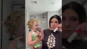 Mother does the 'Can you Hold' challenge with her adorable toddler