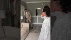 Dad's emotional reaction to daughter's 'first look'