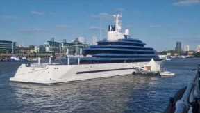 Walmart heiress' $300m super yacht fills out the Thames at Tower Bridge