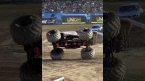 Monster truck performs breakdancing stunt