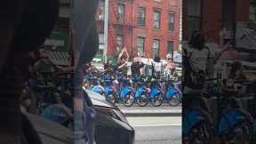 No gym membership? No problem! New Yorkers turn locked rental bicycles into stationary bikes for ...