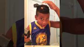 Wannabe Hairstylist boy gives himself a funny bald-spot hairstyle *Hilarious Reaction*