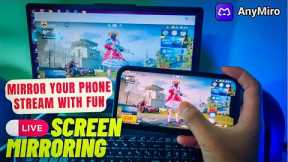 Best Screen Mirroring software for Live Stream PUBG/BGMI mobile on PC/ with OBS using AnyMiro