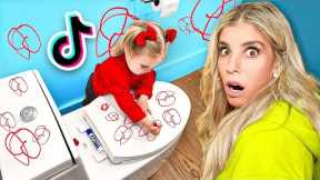 Daughter Destroys Bathroom Testing Viral Tik Tok Parenting Hacks