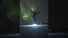 Skaters In Iceland Shredding Under The Northern Lights