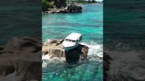 Boat Gets Bizarrely Stuck on a Rock