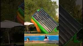 Man Overturns Inflatable Slide
