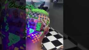 Barber turns client's hair into flashing neon lights