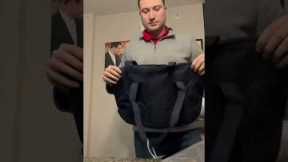 Wife receives funny video of husband modeling new bag
