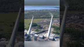 Demolition Of Two Giant Chimneys
