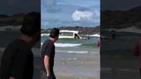 Ice Cream Truck Drives Into Ocean