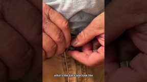 Man Fixes Missing Button With Carriage Bolt