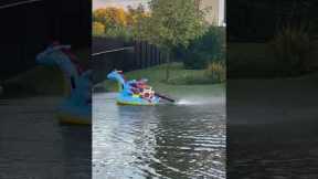 Kids Have Fun in Flooded Street