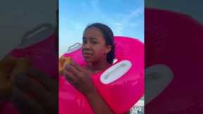 Seagull Snatches Her Doughnut