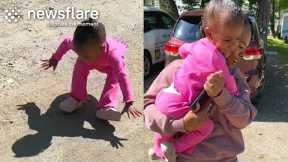 Young Girl Terrified Of Her Own Shadow