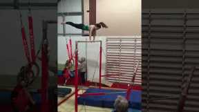 Gymnast Fails And Misses The Bar