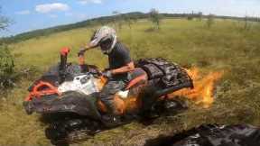 ATV Suddenly Catches Fire